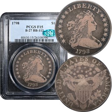 1798 Large Eagle Draped Bust Dollar ($1) Pointed 9 4 Lines BB-113 Composite Image