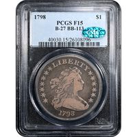 1798 Large Eagle Draped Bust Dollar ($1) Pointed 9 4 Lines BB-113 Obverse Slab Image