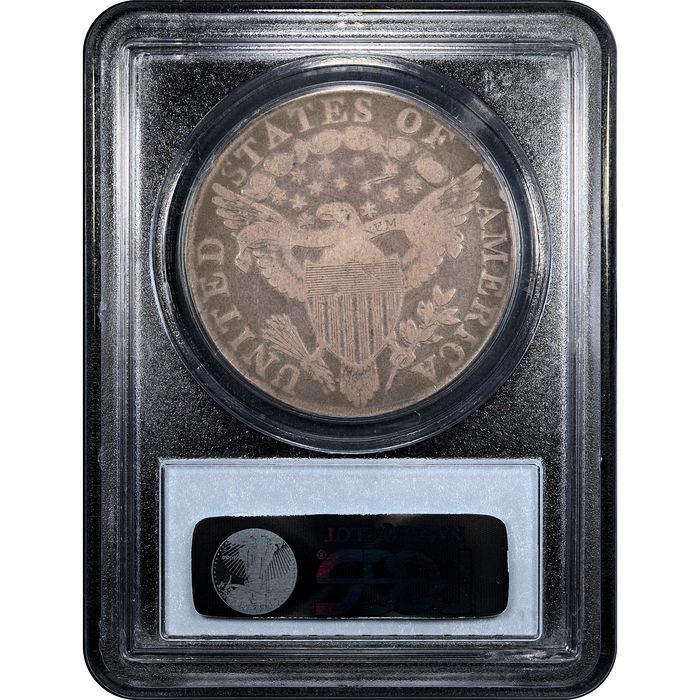 1798 Large Eagle Draped Bust Dollar ($1) Pointed 9 4 Lines BB-113 Reverse Slab Image