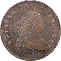 1798 Small Eagle Draped Bust Dollar ($1) 13 Stars Obverse Image
