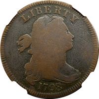 1798/7 Draped Bust Large Cent (1c) Photo 3
