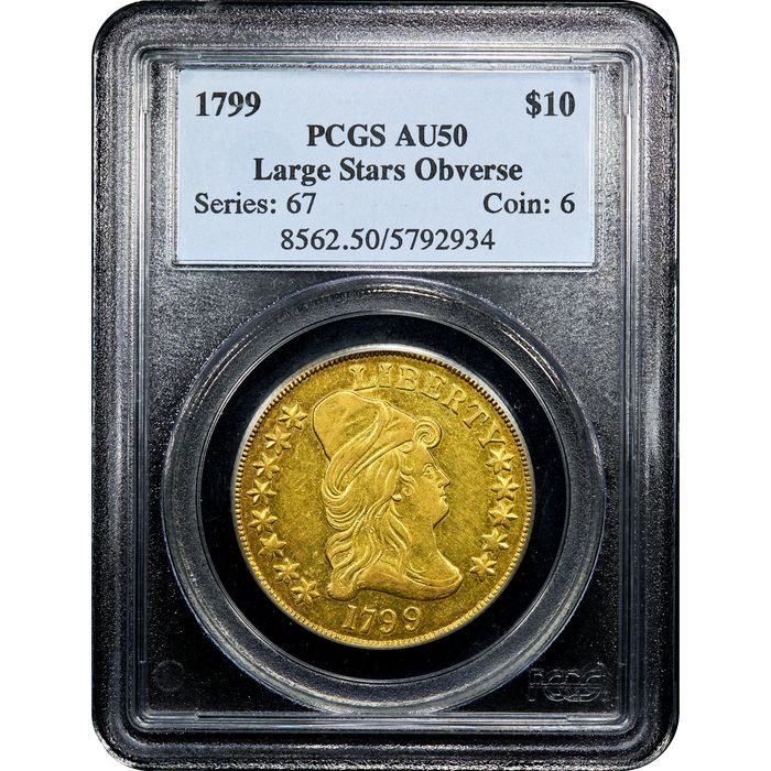 1799 Draped Bust Gold Eagle ($10) Large Stars Obverse Obverse Image
