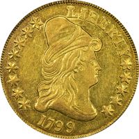 1799 Draped Bust Gold Eagle ($10) Large Stars Obverse  Photo 3