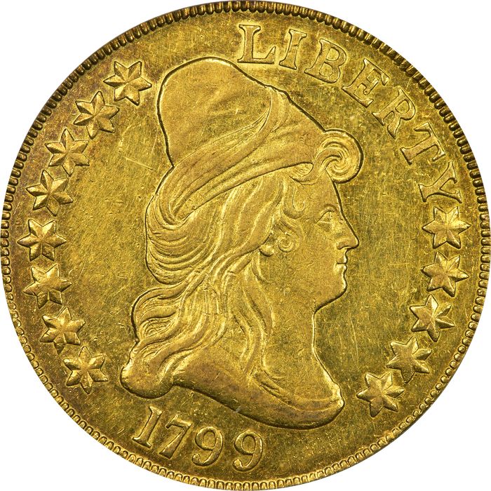 1799 Draped Bust Gold Eagle ($10) Large Stars Obverse Photo 3