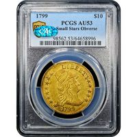 1799 Draped Bust Gold Eagle ($10) Small Stars Obverse Obverse Image