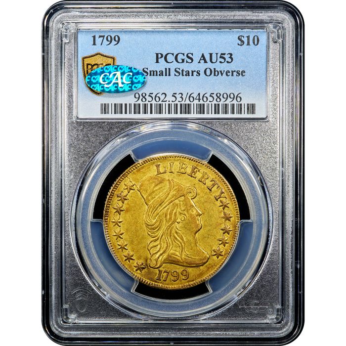 1799 Draped Bust Gold Eagle ($10) Small Stars Obverse Obverse Image