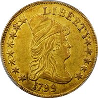 1799 Draped Bust Gold Eagle ($10) Small Stars Obverse Photo 3