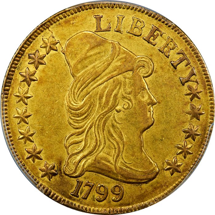 1799 Draped Bust Gold Eagle ($10) Small Stars Obverse Photo 3