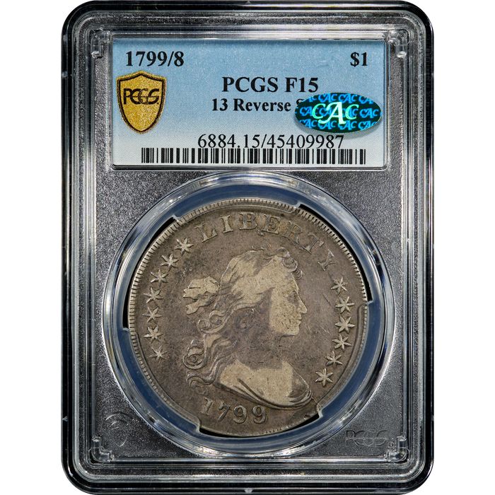 1799/8 Draped Bust Dollar ($1) 13 Reverse Stars Obverse Slab Image