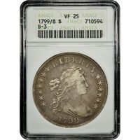 1799/8 Draped Bust Dollar ($1) B-3 15 Reverse Stars Obverse Image