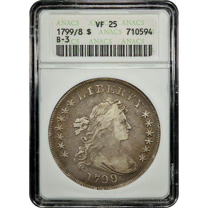 1799/8 Draped Bust Dollar ($1) B-3 15 Reverse Stars Obverse Image