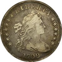 1799/8 Draped Bust Dollar ($1) B-3 15 Reverse Stars Photo 3