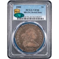 1800 Draped Bust Dollar ($1) BB-194, Dotted Date Obverse Slab Image