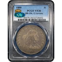 1800 Draped Bust Dollar ($1) BB-196 12 Arrows Obverse Image