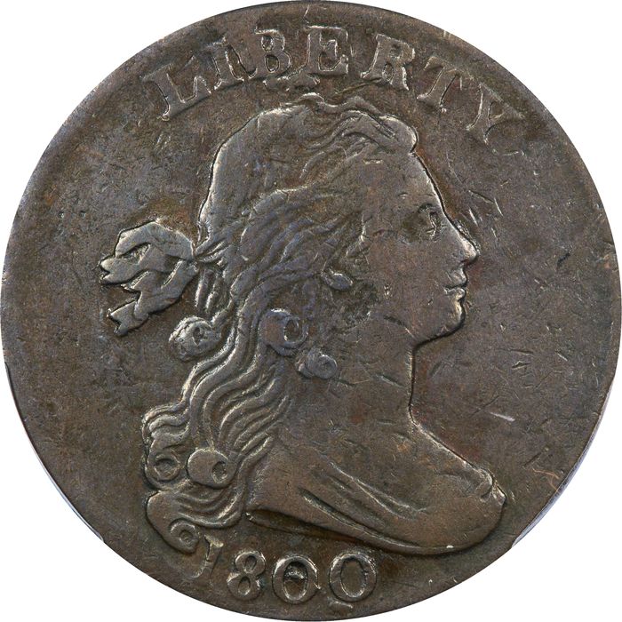 1800 Draped Bust Large Cent (1c) S-197 Obverse Image