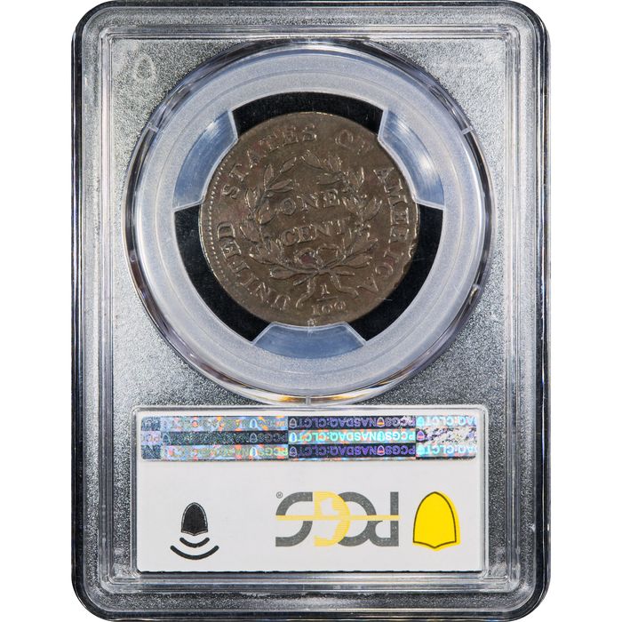 1800 Draped Bust Large Cent (1c) S-197 Reverse Slab Image