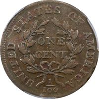 1800 Draped Bust Large Cent (1c) S-197 Reverse Image