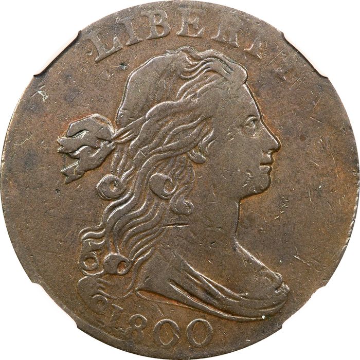1800 Draped Bust Large Cent (1c) S-205 Obverse Image