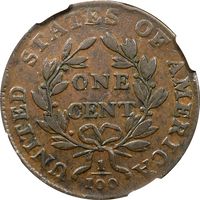 1800 Draped Bust Large Cent (1c) S-205 Reverse Image