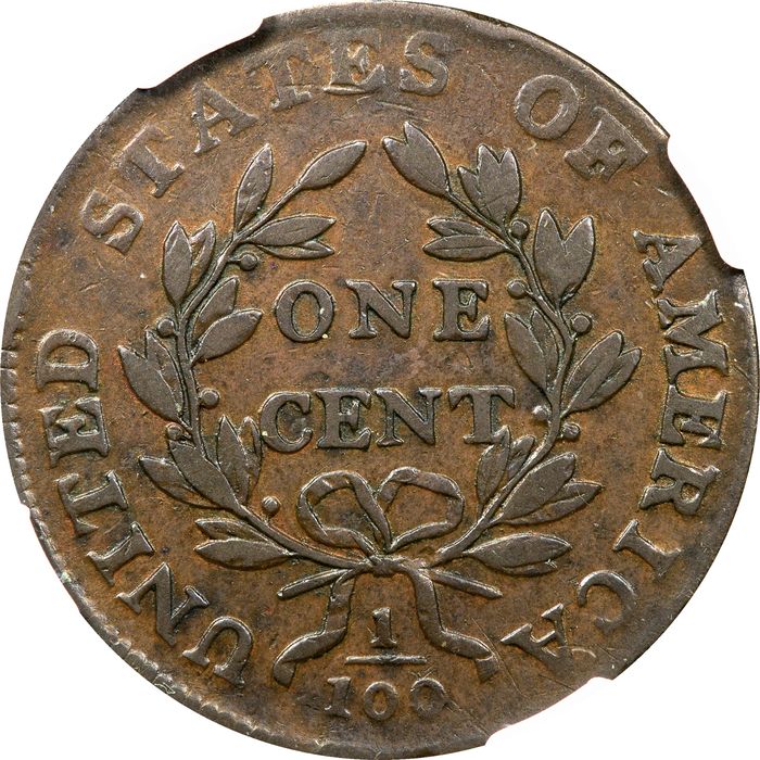1800 Draped Bust Large Cent (1c) S-205 Reverse Image