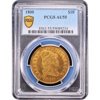 1800 Turban Head Gold Eagle ($10) Obverse Slab Image
