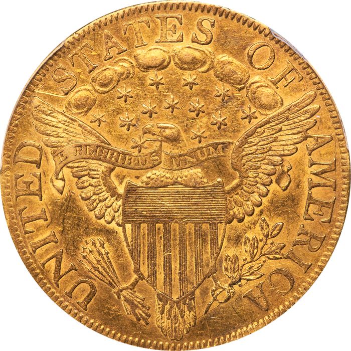 1800 Turban Head Gold Eagle ($10) Reverse Image