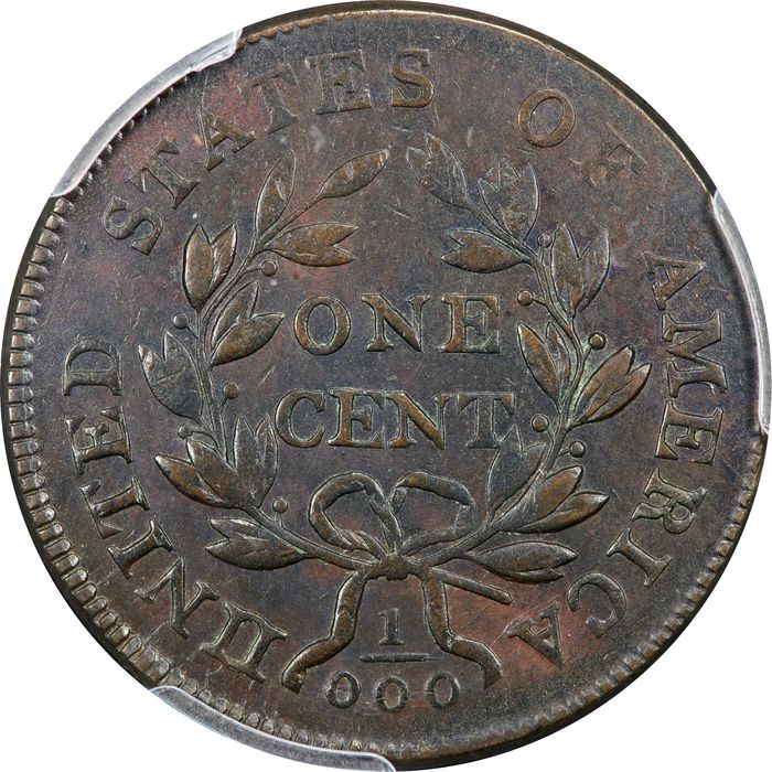 1801 Draped Bust Large Cent (1c) 3 Errors Reverse Reverse Image