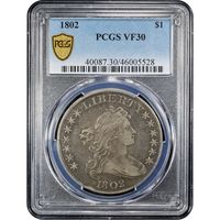 1802 Draped Bust Dollar ($1) Obverse Slab Image