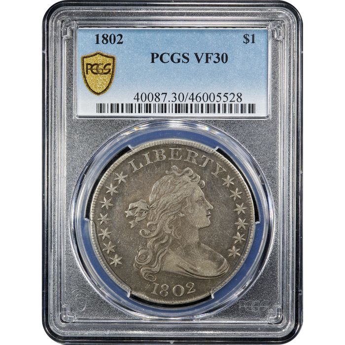 1802 Draped Bust Dollar ($1) Obverse Slab Image