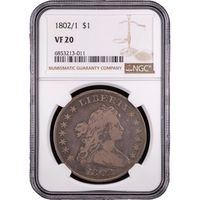 1802/1 Draped Bust Dollar ($1) Obverse Slab Image