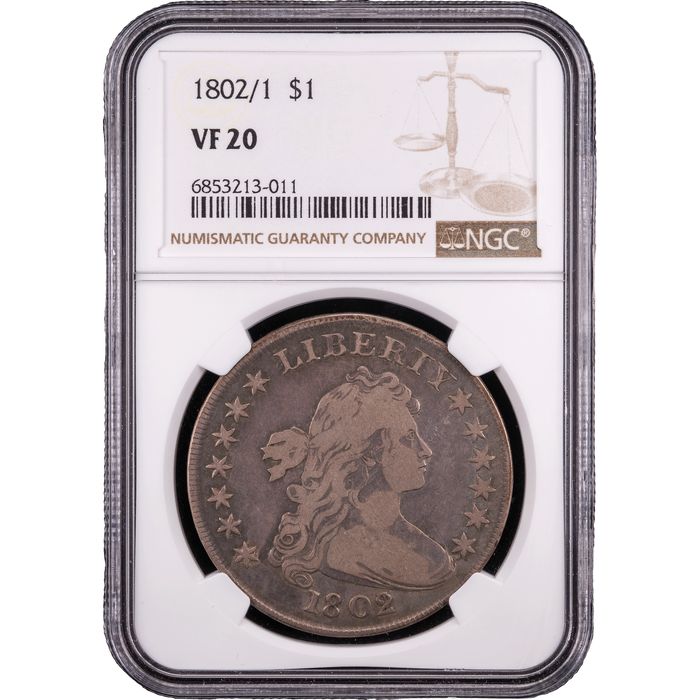 1802/1 Draped Bust Dollar ($1) Obverse Slab Image