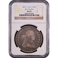 1803 Draped Bust Dollar ($1) Large 3 Obverse Image