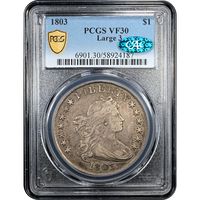 1803 Draped Bust Dollar ($1) Large 3 Obverse Slab Image