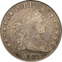 1803 Draped Bust Dollar ($1) Large 3 Obverse Image