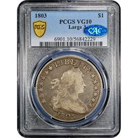 1803 Draped Bust Dollar ($1) Large 3 Obverse Slab Image