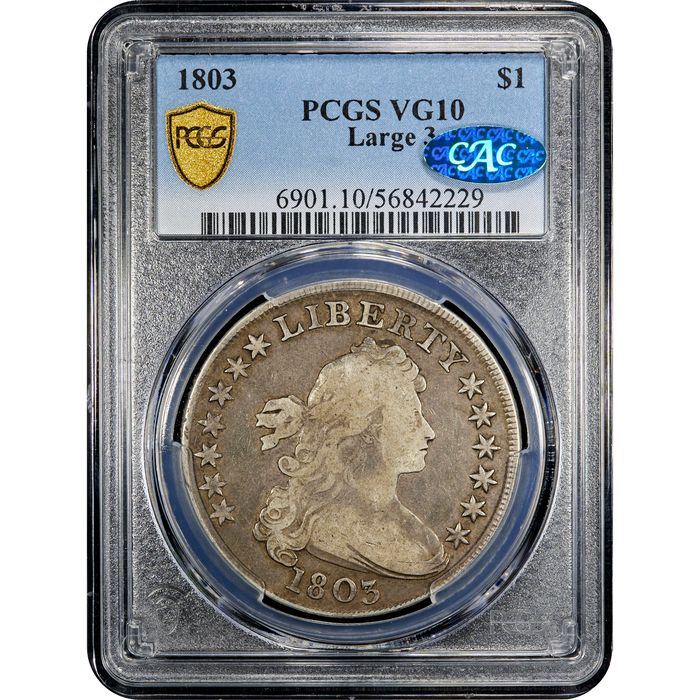 1803 Draped Bust Dollar ($1) Large 3 Obverse Slab Image