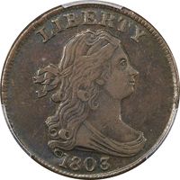1803 Draped Bust Half Cent (1/2c) Obverse Image