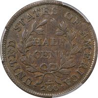 1803 Draped Bust Half Cent (1/2c) Reverse Image