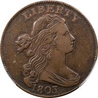 1803 Draped Bust Large Cent (1c) Small Date Small Fraction Photo 3