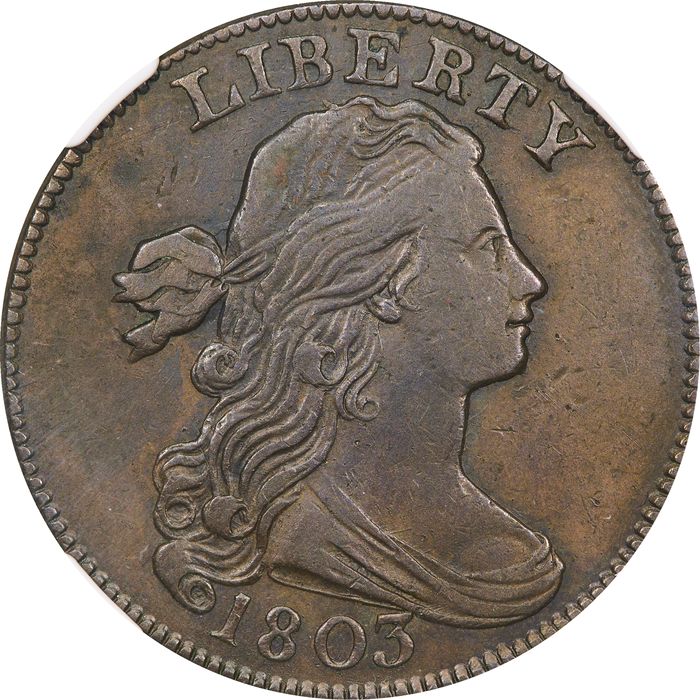 1803 Draped Bust Large Cent (1c) Small Date Small Fraction S-254 Photo 3