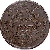 1803 Draped Bust Large Center (1c) Small Date Small Fraction Reverse Image