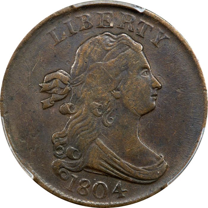 1804 Draped Bust Half Cent (1/2c) Plain 4 No Stems Photo 3