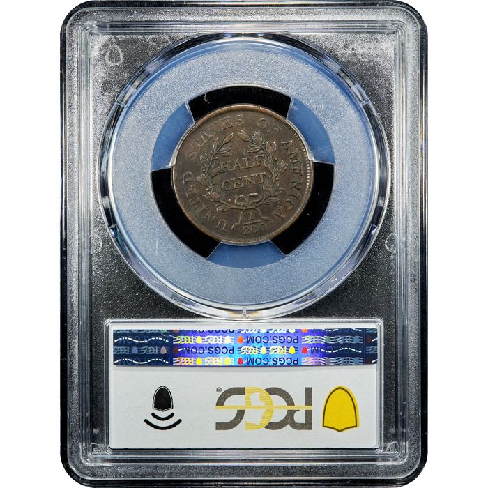 1804 Draped Bust Half Cent (1/2c) Plain 4 No Stems Reverse Image