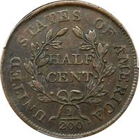 1804 Draped Bust Half Cent (1/2c) Plain 4 No Stems Photo 4