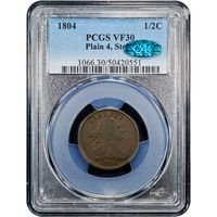 1804 Draped Bust Half Cent (1/2c)  Plain 4 Stems Obverse Image
