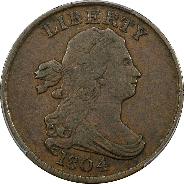 1804 Draped Bust Half Cent (1/2c)  Plain 4 Stems Photo 3