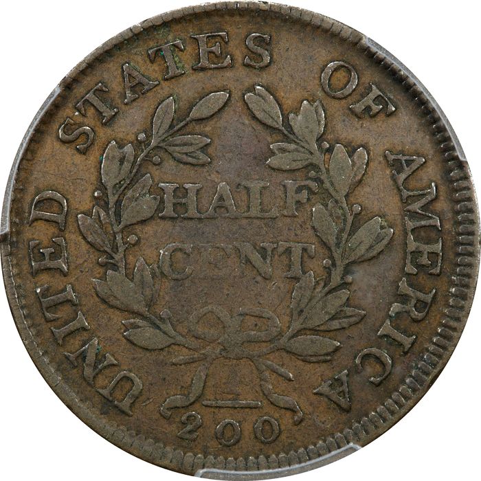 1804 Draped Bust Half Cent (1/2c)  Plain 4 Stems Photo 4