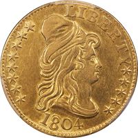 1804 Turban Head (Small 8 over Large 8) Gold Half Eagle ($5) Obverse Image