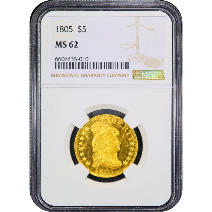1805 Draped Bust Gold Half Eagle ($5) Obverse Slab Image