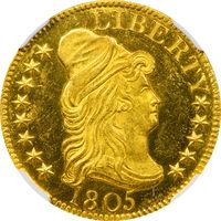 1805 Draped Bust Gold Half Eagle ($5) Obverse Image